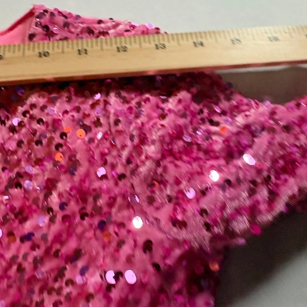 Alisa & Leo Sequin Tulle Party Dress Girls 11Y Pink Long Sleeve Special Occasion